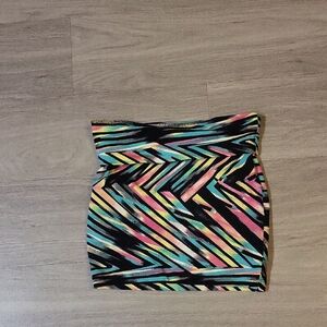 Multicolor Geometric Patterned Skirt